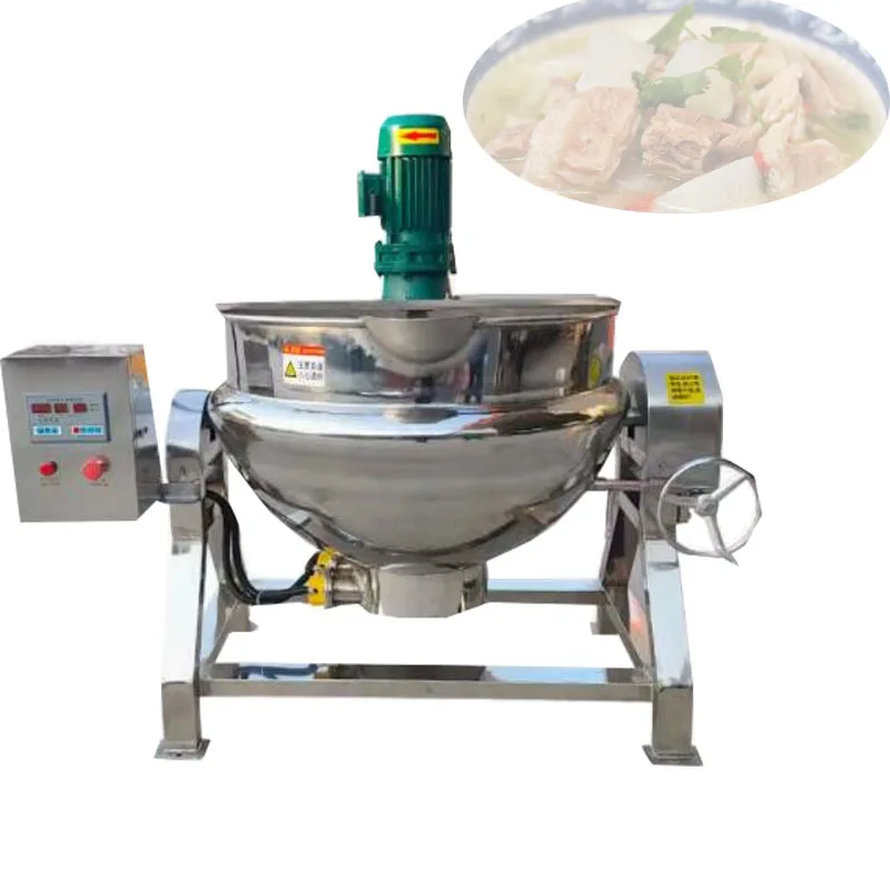 Big Volume Electric Heated  Fruit Jam Making Machine Tomato Strawberry Jam Cooking Pot Tilting Jacketed Kettle Mixing Cooke