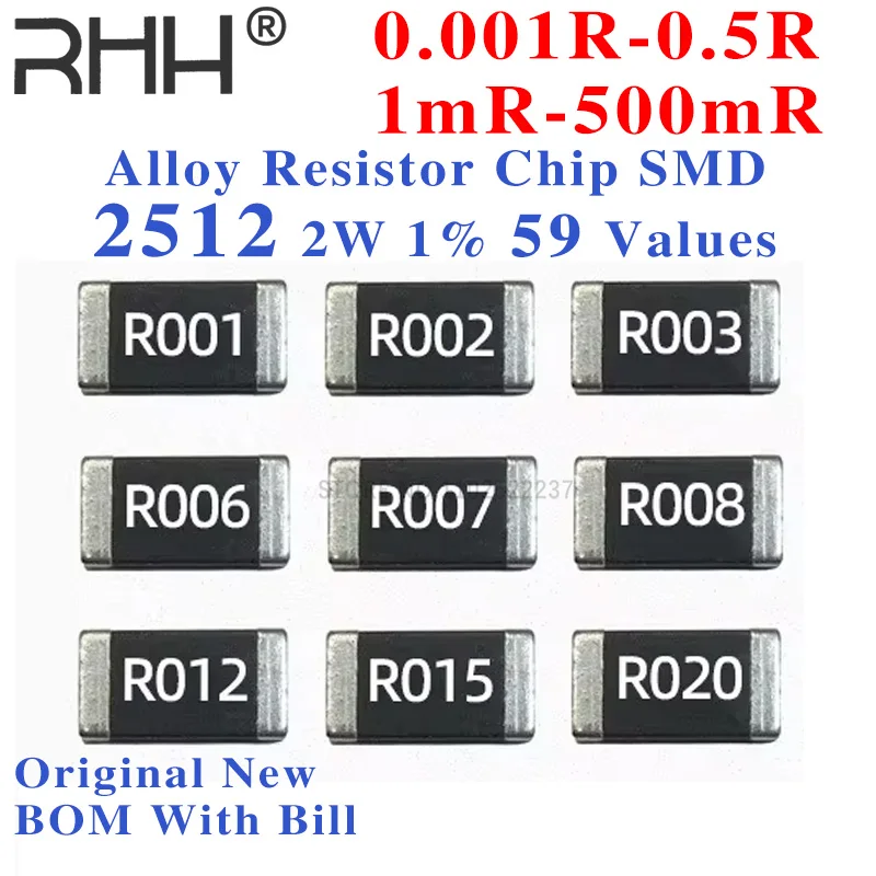 

SMD Alloy Resistor Chip,2W 1% 0.001R 0.0015R 0.01R 0.012R 0.03R 0.05R 0.06R 0.1R 0.2R 0.22R, 0.3R 0.33R 0.5 Ohm 2512 SMD