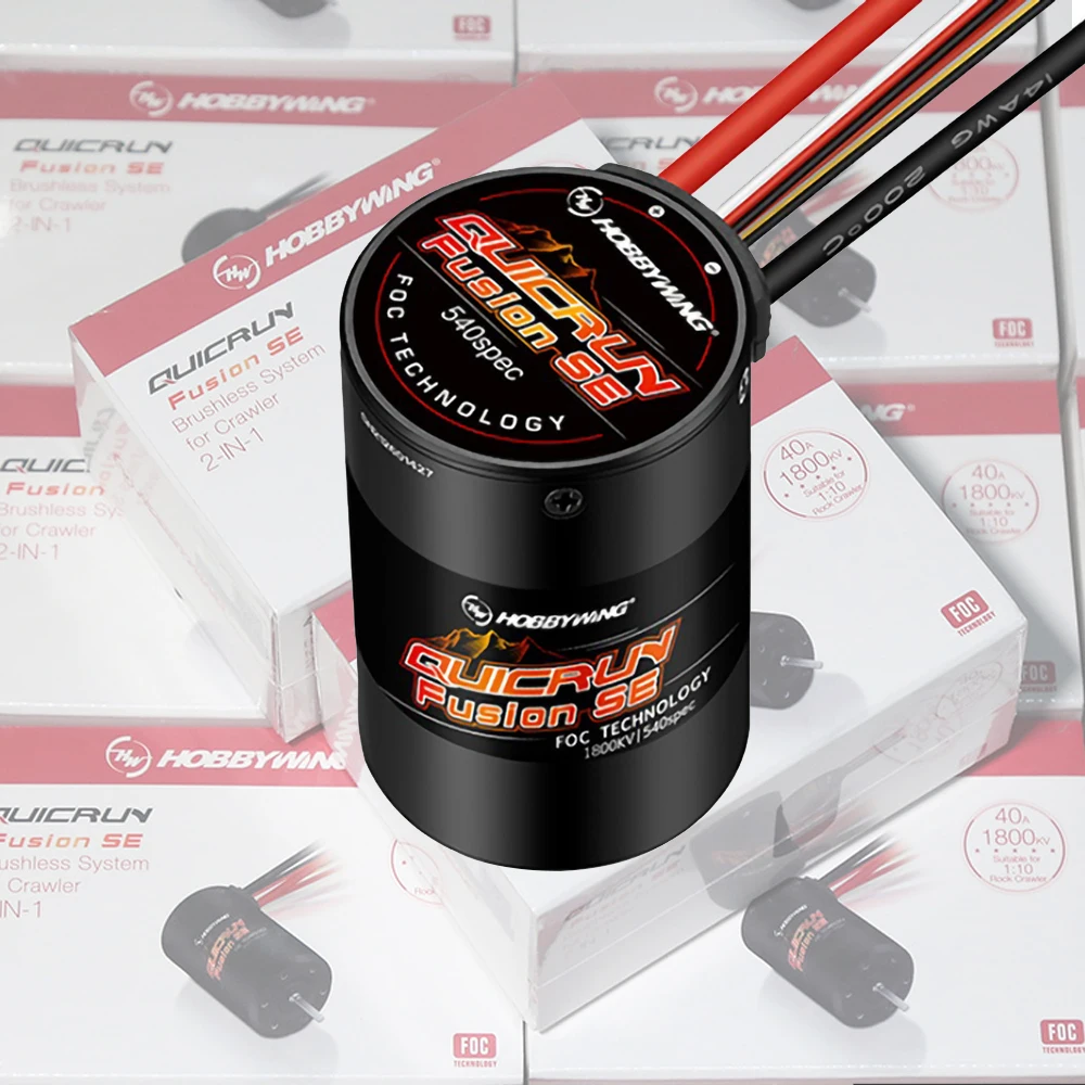 Hobbywing Quicrun Fusion Se 40a 1800kv 1200kv silnik kombinowany Esc dla 1/10 1/8 Rc Model samochodu akcesoria gąsienicowe