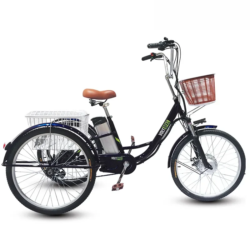 Disc brake 24 inch lithium battery pedal power tricycle =