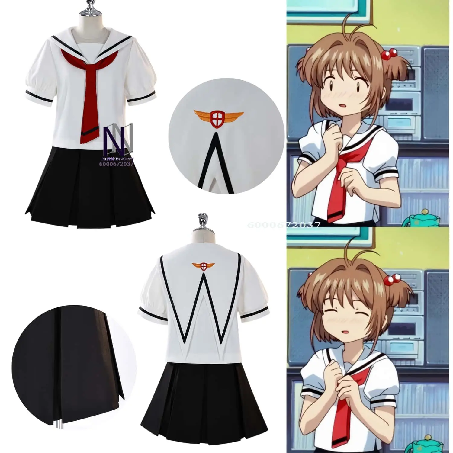 

Popular Anime Sakura Kinomoto Cosplay Role Play Hot Costume School Summer Uniform White Cute JK Suits for Women Comic Con Party