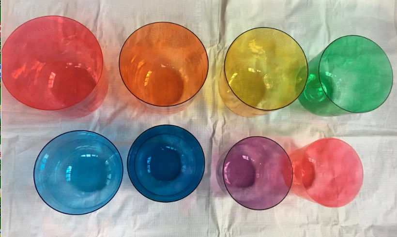 13 pcs  432Hz perfect pitch CDEFGAB C# D# F# G# A# and C4 3rd octave crystal singing bowls set light color series  8.5