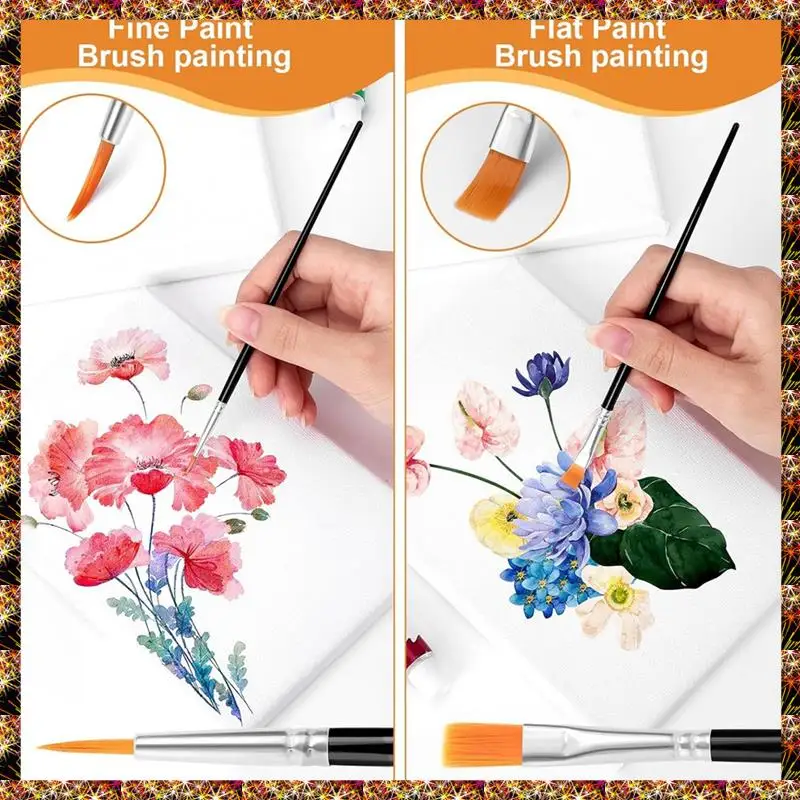 BTCL Paint Brushes,160Pcs Nylon Paint Brushes Acrylic Paint Brushes,Craft Acrylic Paint Brushes For Classroom Oil Watercolor