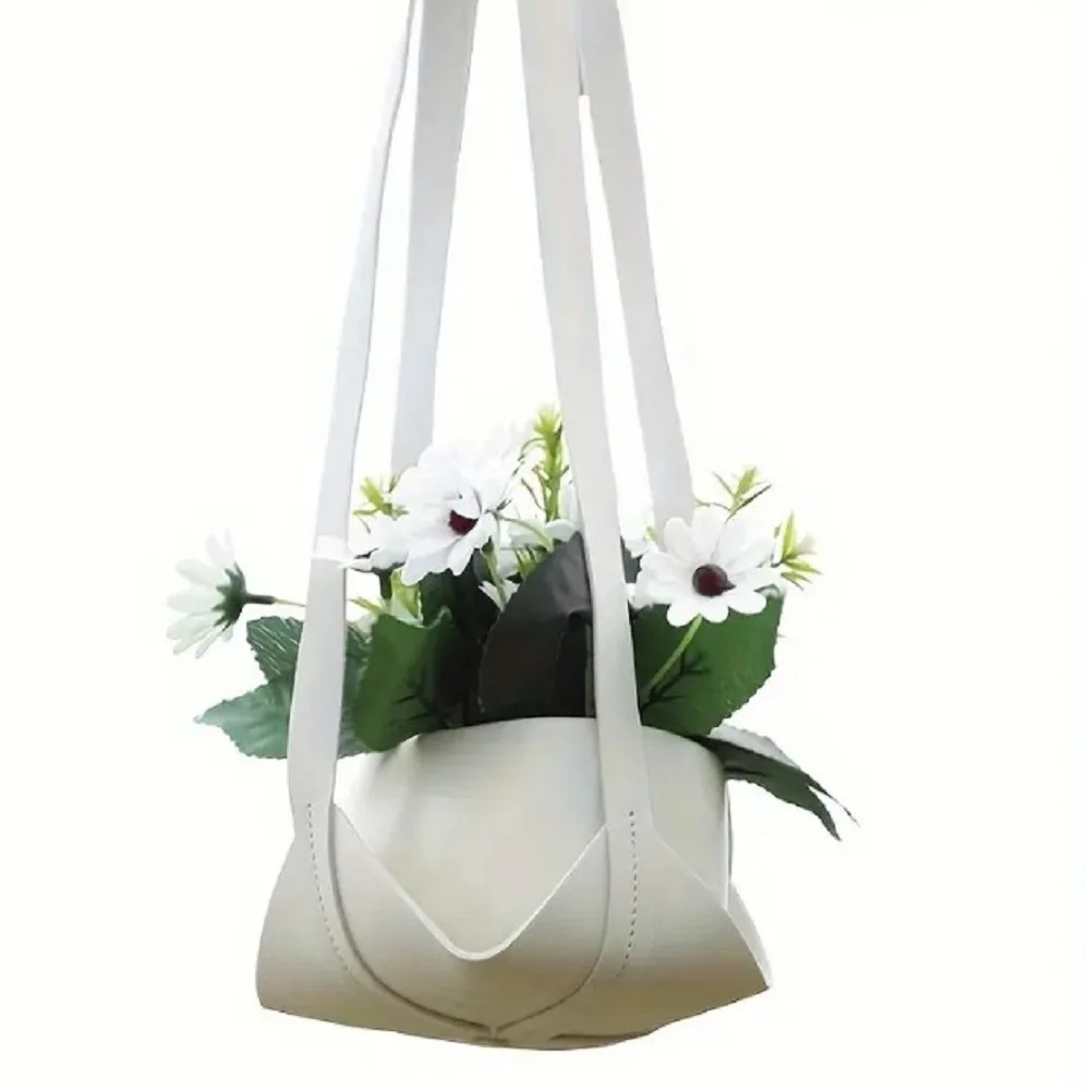 

Home Decoration Horticulture Plant Aerial Suspension Belt Leather Flower Pot Sling Bracket Multiple Colors Available