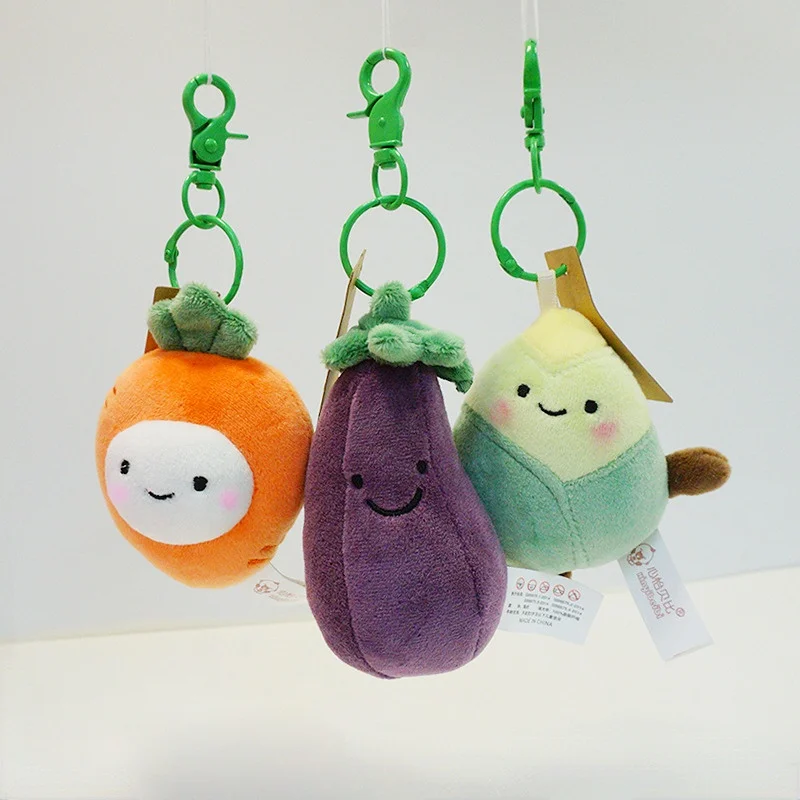 

Cute Plush Vegetable Food Doll Toy Creative Plush Radish Carrot Backpack Pendant Keychain Women's Bag Accessories Creative Gift