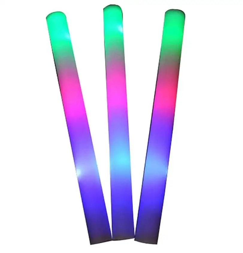 

50pcs Light up Foam Sticks Glowing Wand Baton Colorful Flashing LED Stobe Stick for Party Concert Event Birthday Give Aways