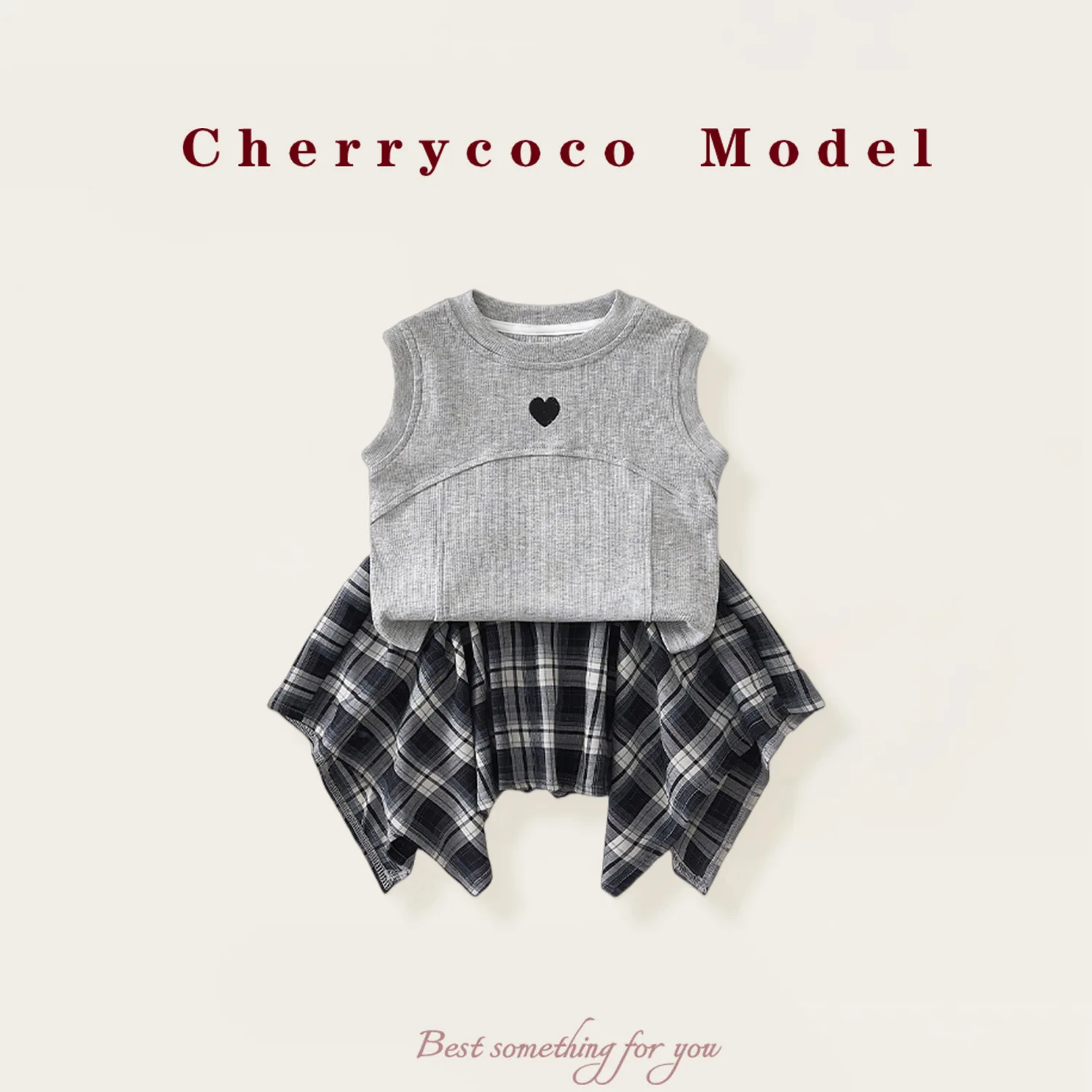 

Girls Summer Outfit Set 2025 New Stylish Baby Sleeveless Top Plaid Skirt Pants Two Piece Set for Summer Children Clothing