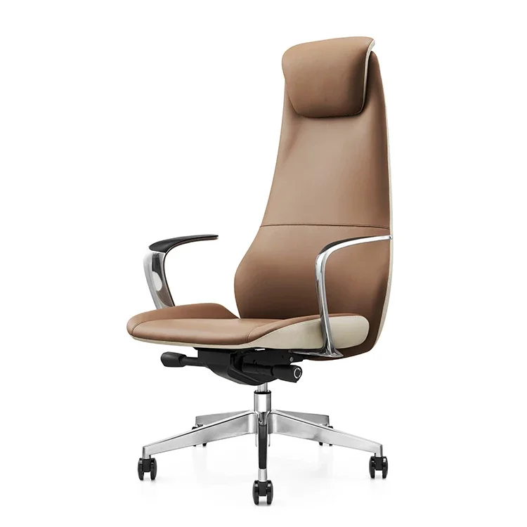 YYHC-Brown Leather Executive Classic Office Chair High Back Ergonomic Design Rolling Chairs