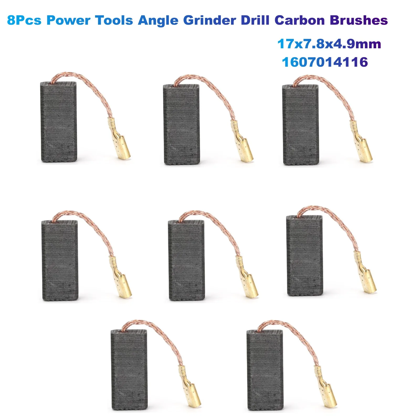 8Pcs Power Tools Angle Grinder Drill Carbon Brushes(17x7.8x4.9mm) 1607014116 Compatible with Bosch PWS7-115 GWS9-125 S4B GWS500