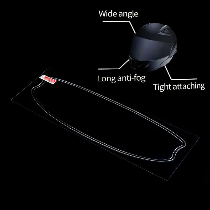 652F Universal Motorcycle Helmet Shield Anti-Fog Film Clear Visor Lens Insert Fog Resistant Rain Water Repellent Anti-scratch