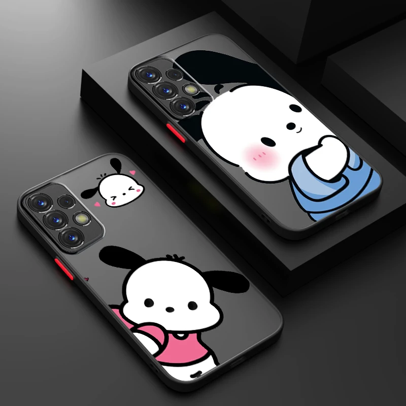 Sanrio Cartoon Pacha Dog Frosted Translucent For Samsung Note 20 A35 A03 A54 A31 A22 A34 A14 A24 A04 A55 5G Soft Phone Case