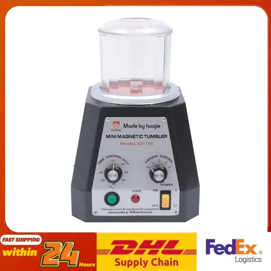 2000-3500 RPM Magnetic Polishing Machine 4 Speed Magnetic Tumbling Machine for Jewelry Metal Parts for Gold Silver Steel