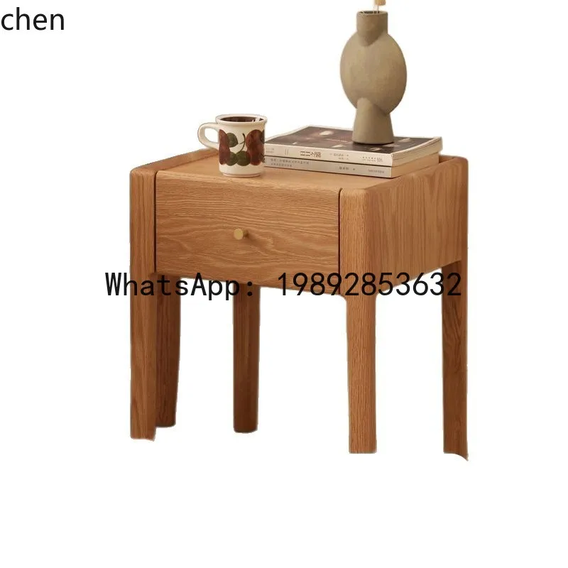 

X7 All Solid Wood Bedside Table Minimalist Bedroom Log Storage Cabinet