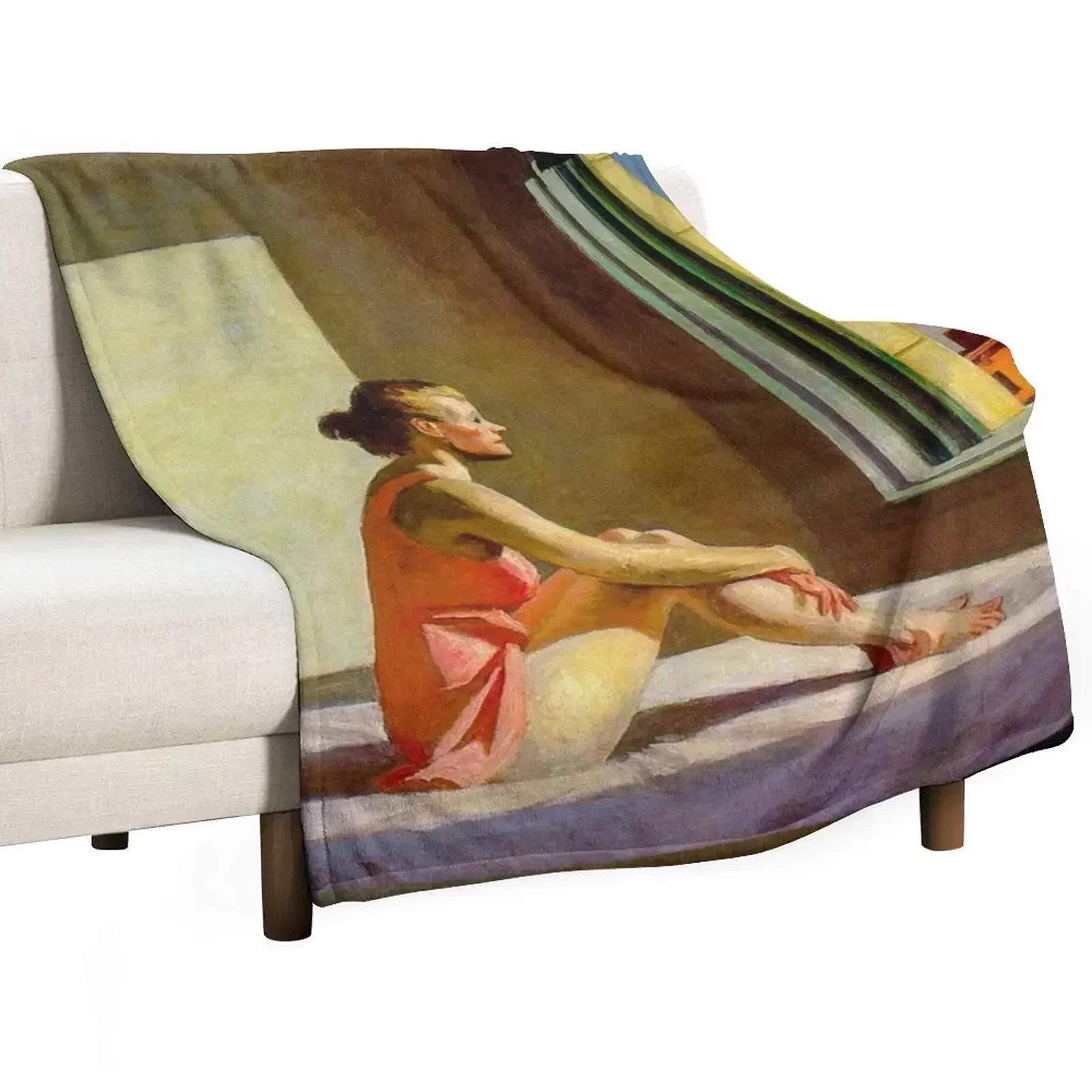 

Morning Sun by Edward Hopper Throw Blanket Polar for sofa Custom Blankets