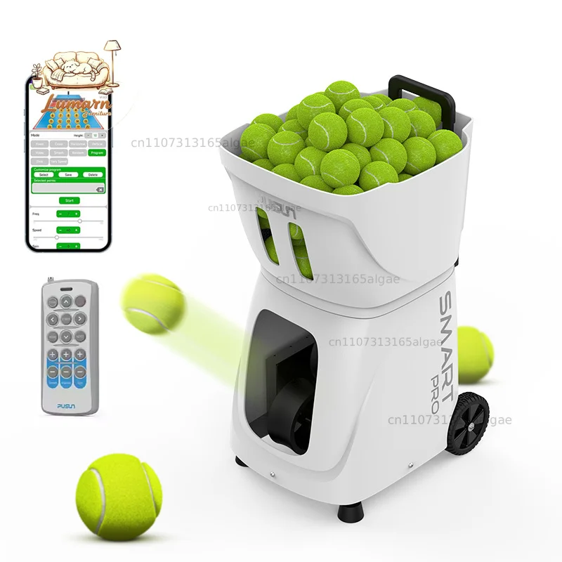Pusun AI Intelligent Automatic Tennis Ball Serving Machine APP Control Outdoor Cricket Equipment Pitching Machine for
