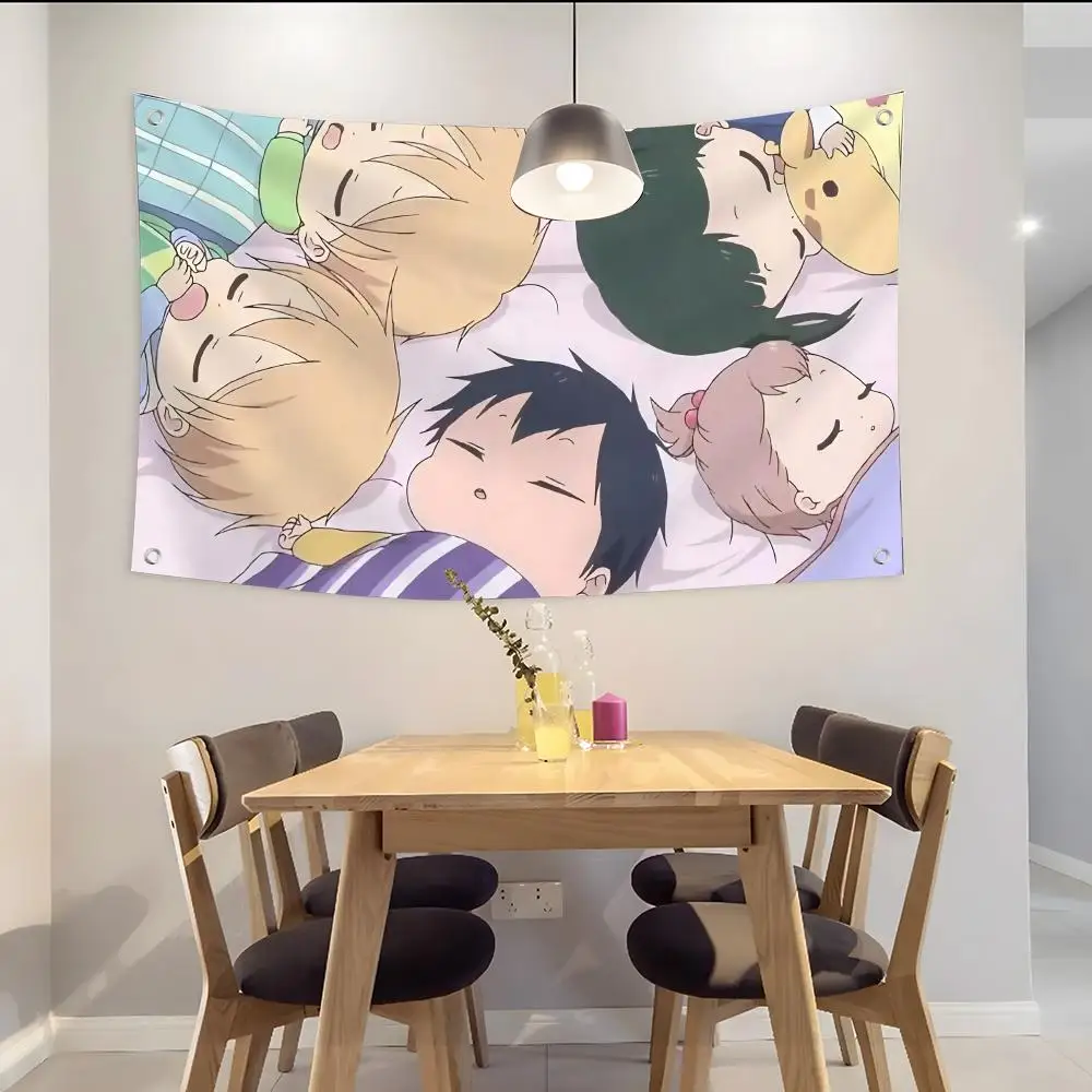 Hot anime Gakuen Babysitters Flags Custom Camping Outdoor Garden room Decor Backdrops Wall Art Family Gifts