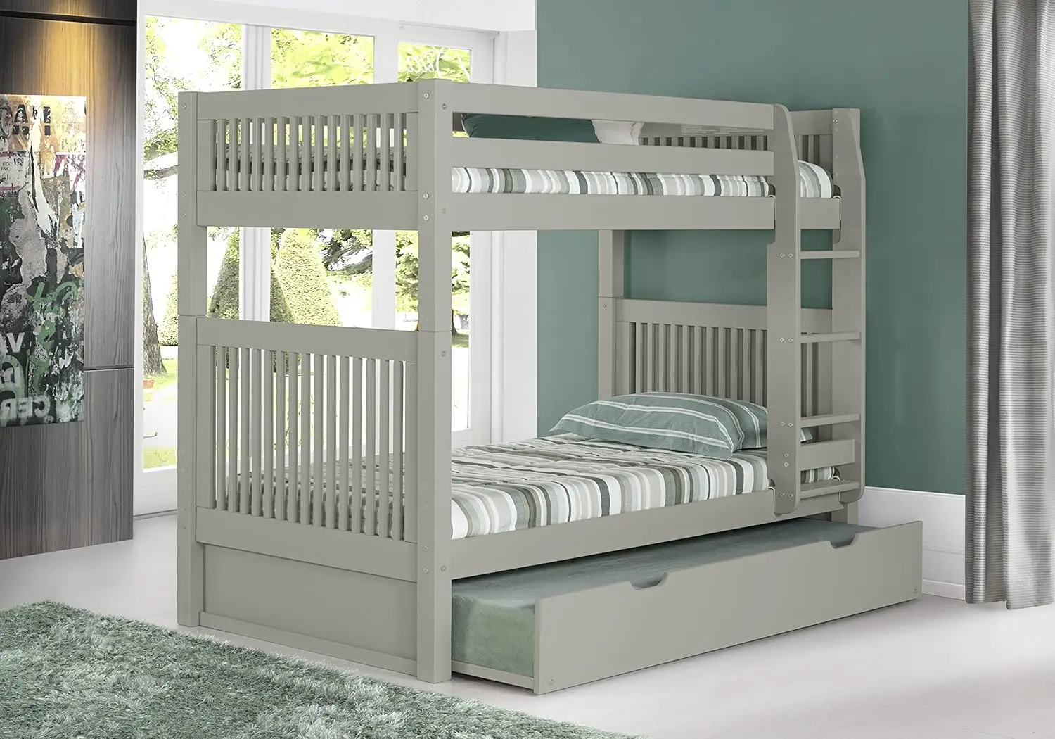 Bunk Bed Mission Headboard Twin Grey Finish