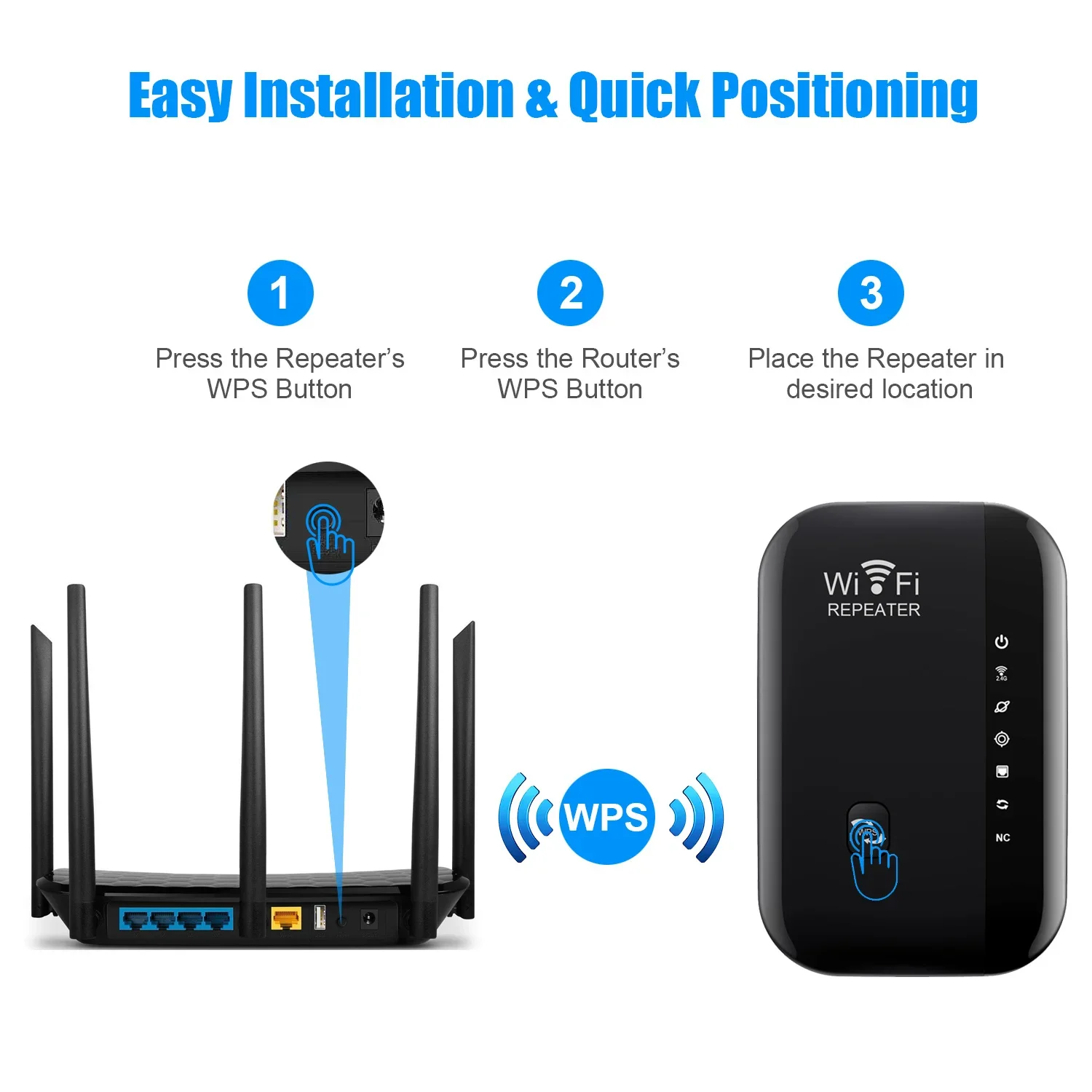300Mbps Wireless WIFI Repeater Remote Wifi Extender WiFi Amplifier 802.11N WPS WiFi Booster Router 7 Status Light Wi Fi Reapeter