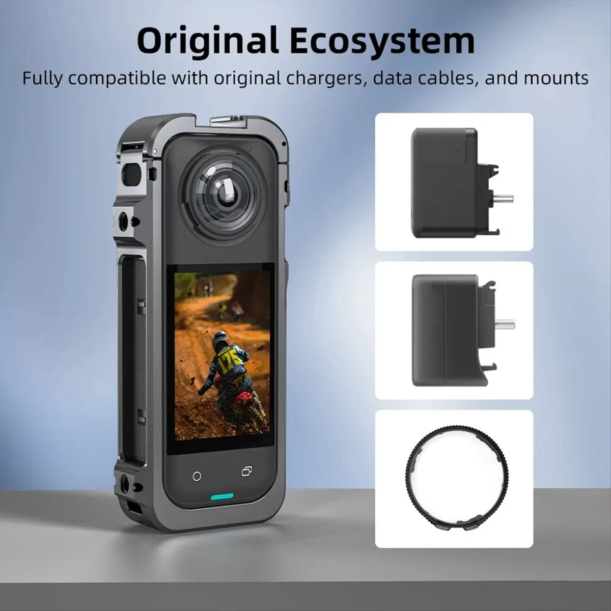 

Металлический каркас-клетка M05K для Insta360 X5: защитный чехол с креплением Cold Shoe и расширительным кронштейном 1/4 дюйма, аксессуары для экшн-камер