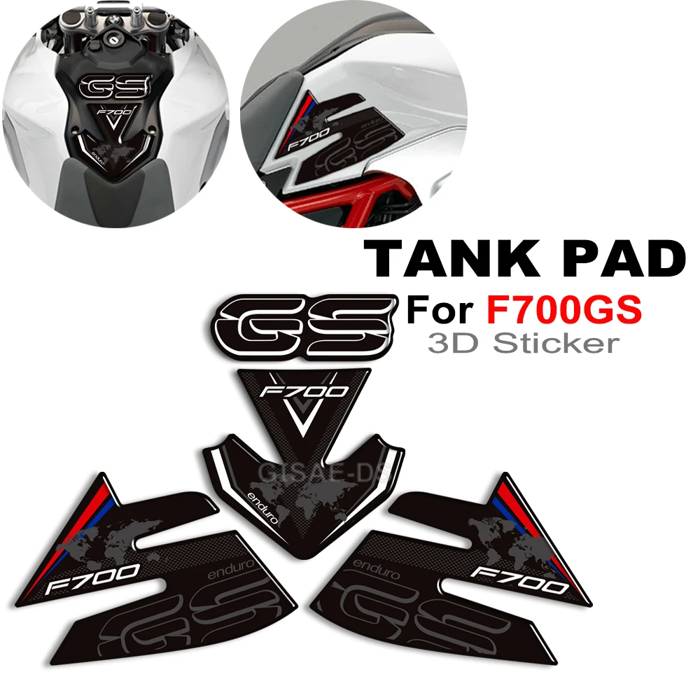 For F700GS F 700 GS GSA ADV Adventure Motorcycle Tank Grips Pad Knee Guard Protector Anti-Slip Epoxy Resin Decals Kit