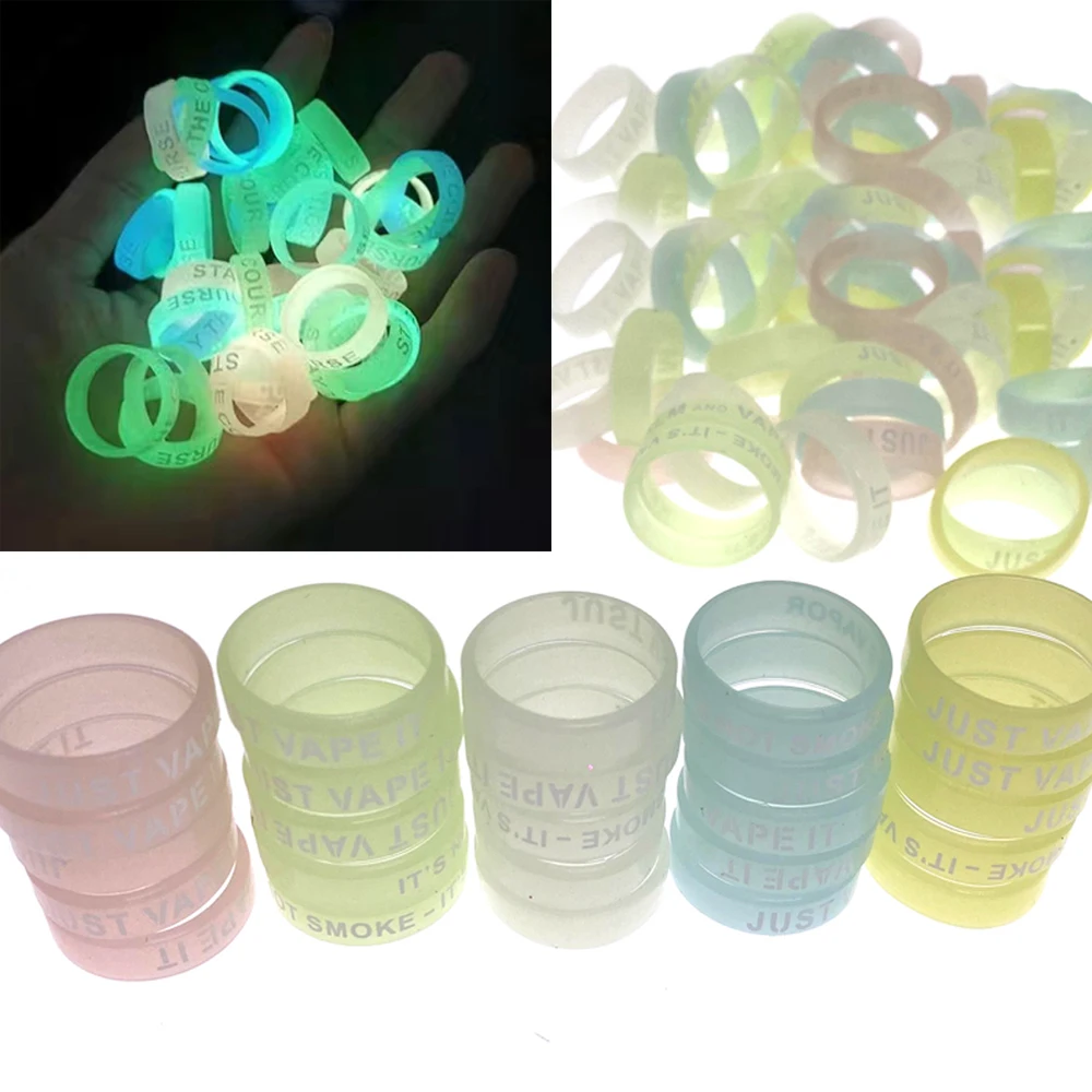 Fishing Rod Silicone Handle Band Anti Slip O-shaped Ring Handle Grip Fix Ring Luminous Silicone Band  Finger Rings