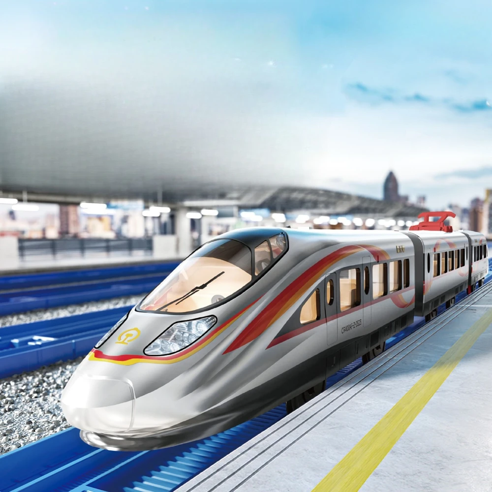 لعبة قطار Fuxing CR400AF-Z مجموعة قطار سبيكة لعبة كهربائية 3 أقسام مسار السكك الحديدية لعبة أطفال هدية