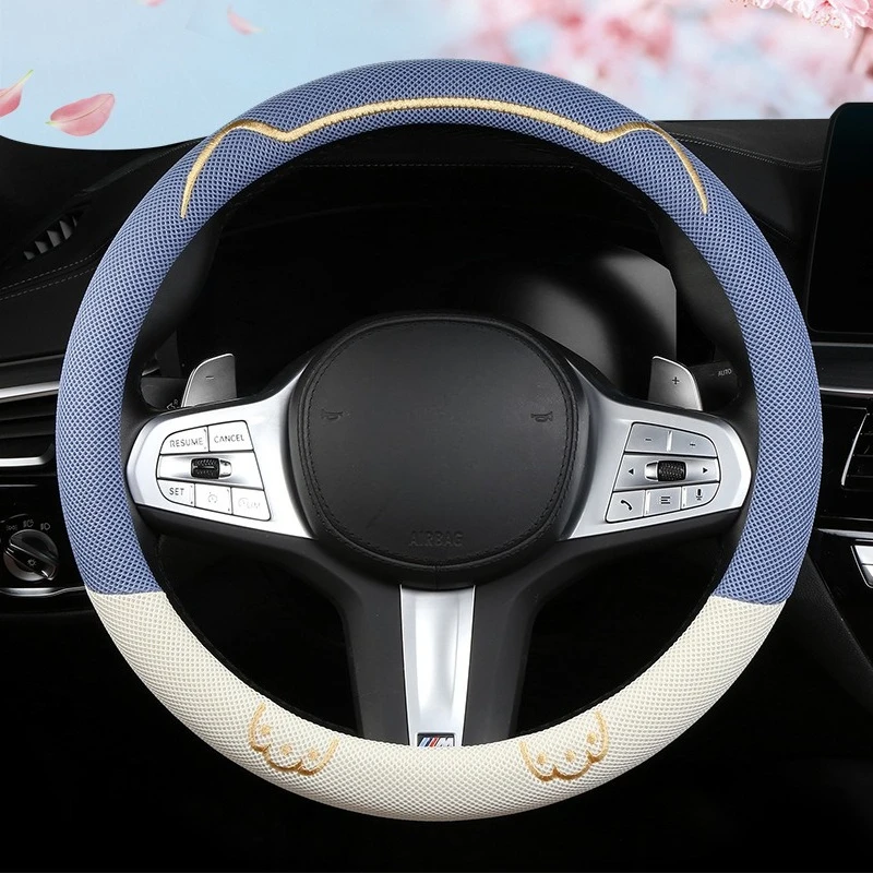 

Cute Ice Silk Car Steering Wheel Cover Universal Steering Wheel Grip Cute Car Accessories Interior Kawaii Steering Wheel Covers