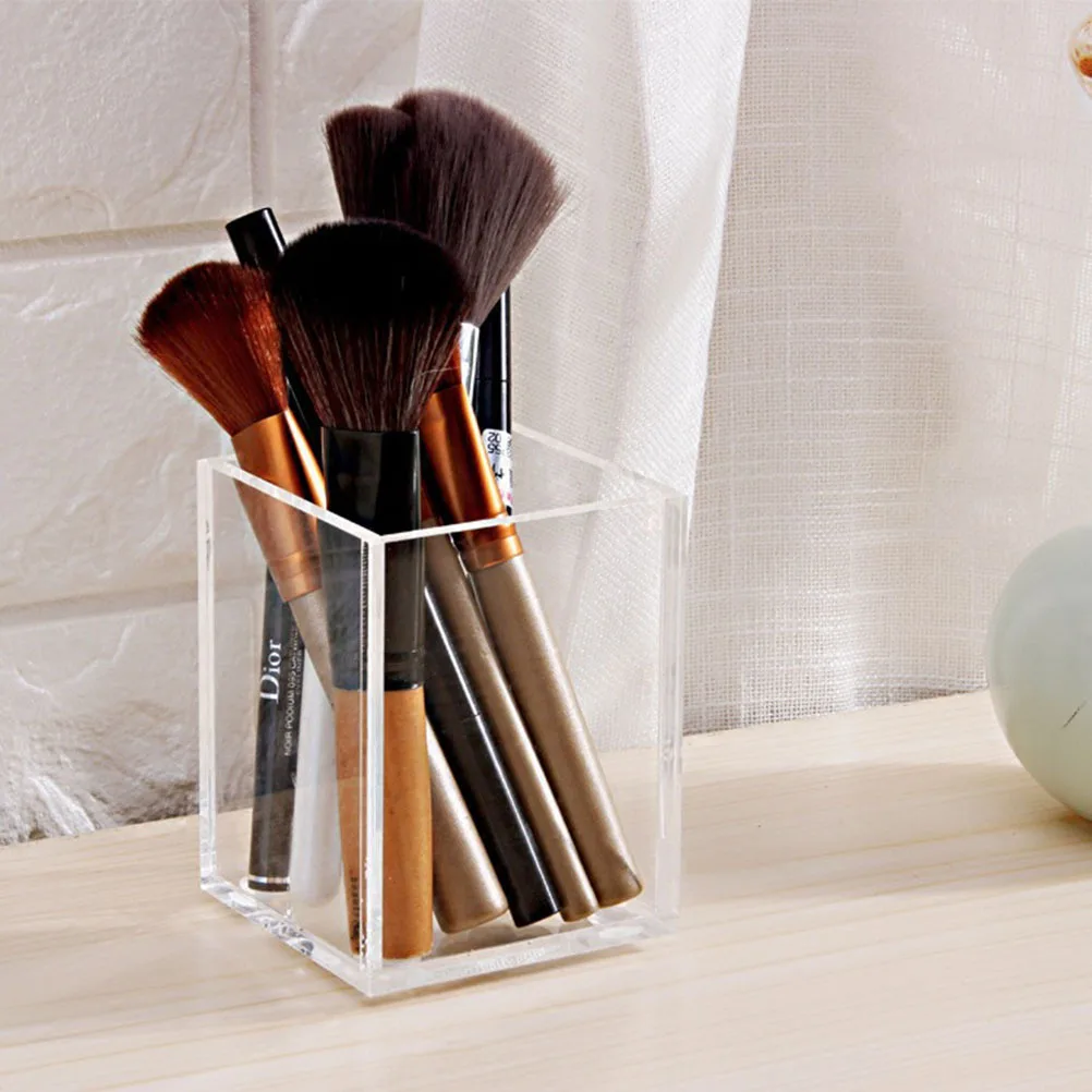 Transparent Acrylic Makeup Tool Storage Box Large Capacity Desk Organizer For Brush Pen Pencil Chopsticks Holder