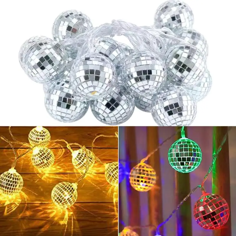 LED small Disco ball Christmas atmosphere lights flashing string lights small light bulb dormitory decorate ins bead USB lamp