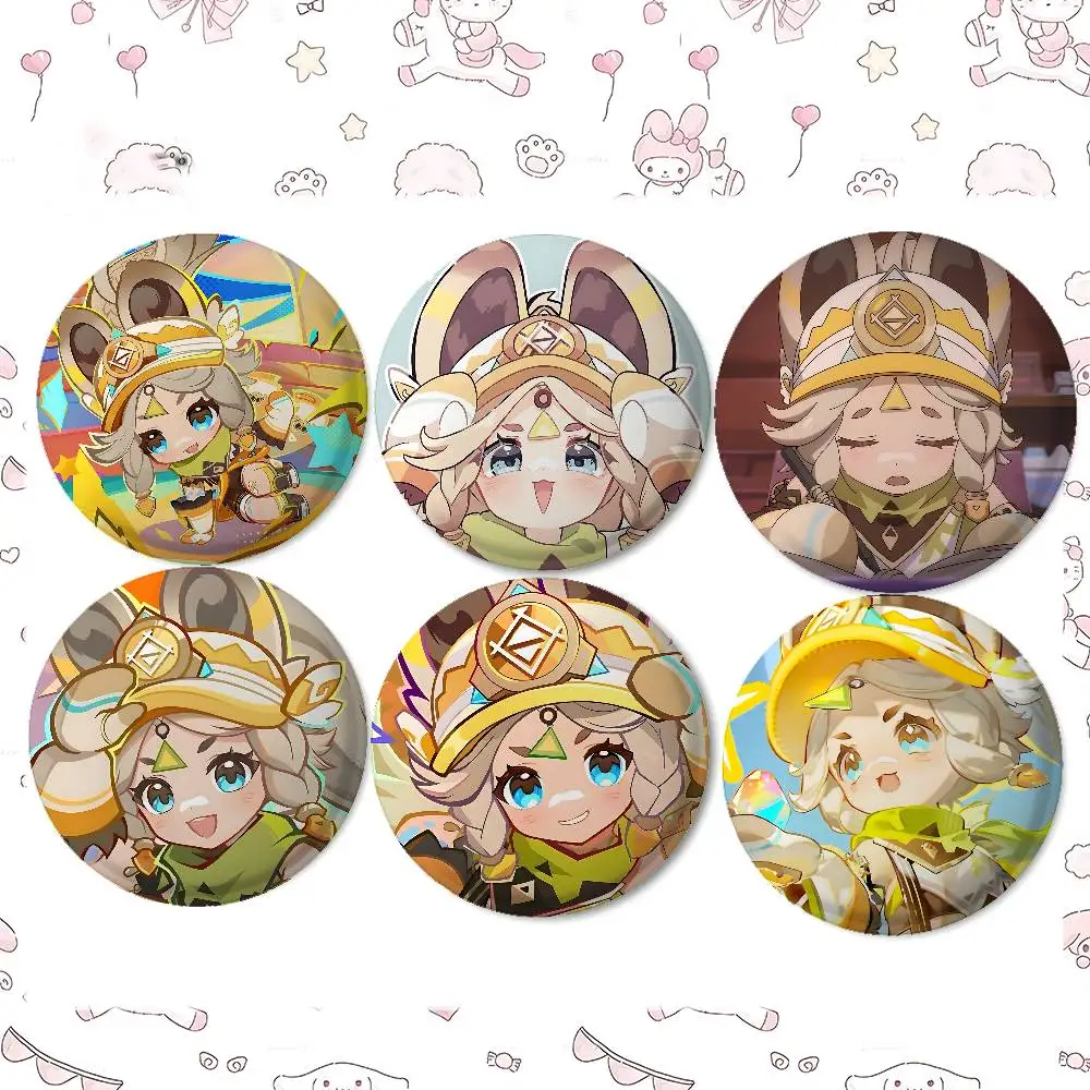 Cartoon K-Kachina Badges Peripheral Lapel Pins Tinplate Round Brooch For Shoulder Bag Accessories Souvenir Gifts