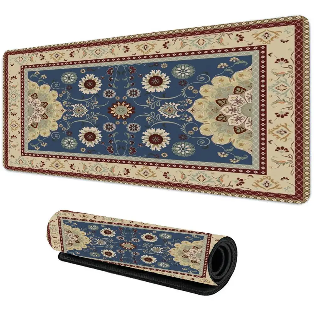 Retro-style pattern creative design mouse pad, high-quality Persian computer mechanical keyboard desk pad carpet