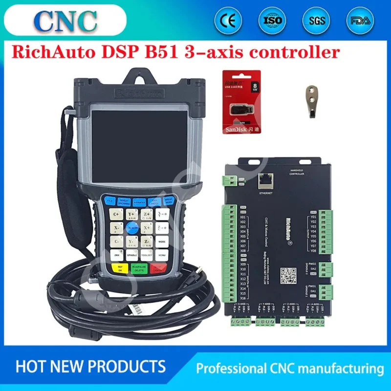 Offline 34-Axis CNC RichAuto DSP B51 B55 B57 B58 B517 B581 Handheld Motion Control System Engraving Machine Controller