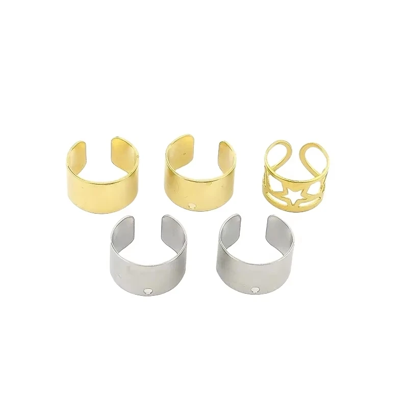 

BoYuTe (10 Pieces/Lot) Simple Plain Metal Brass Stainless Steel Ear Cuff Earrings Jewelry Adjustable Ear Cuff