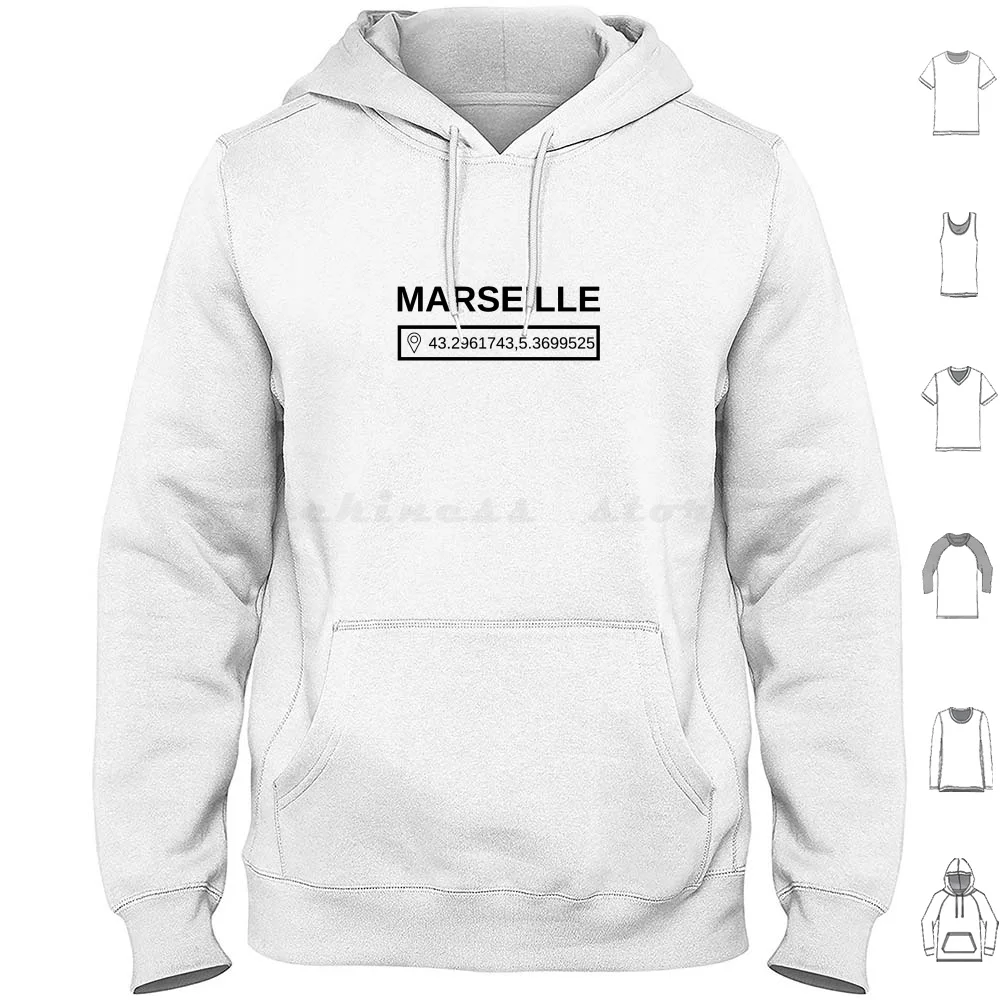 Sudaderas con capucha Marseille City Gps Point de manga larga Marseille Om To The Point Marseillais Marseillaise South City France