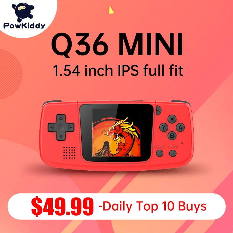 

POWKIDDY NEW Q36 Mini 1.5 Inch Ips Screen Open Source Handheld Game players Keychain Mini Console Children's Gifts