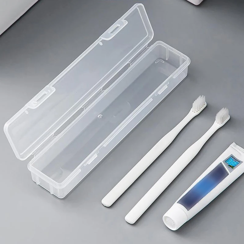 Tragbare Zahnbürste Box Kunststoff Reise Zahnbürste Fall Transparent Zahnbürste Halter Organizer Reise Praktisches Zubehör