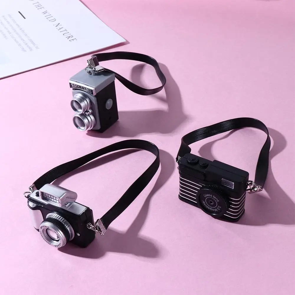 

1/12 Doll Retro 1/6 Doll Plastic Toy Miniature Digital Camera Doll SLR Camera Mini Doll Camera Dollhouse Miniature Camera