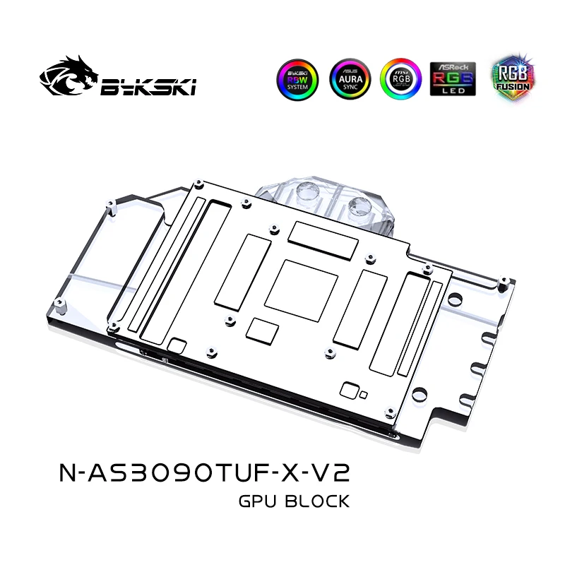 Bykski GPU-Block für ASUS TUF RTX3090/3080/3080TI GAMING/Full Cover Kupfer Grafikkarte Wasserkühler Kühler N-AS3090TUF-X-V2