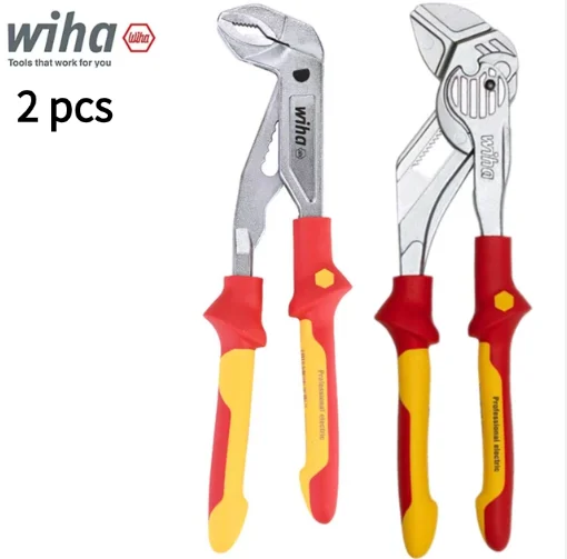 Wiha 44314 47259  Certified Insulated Pliers Set, 1000V Electrician Water Pump Pliers, Imported Professional Insulated Tools