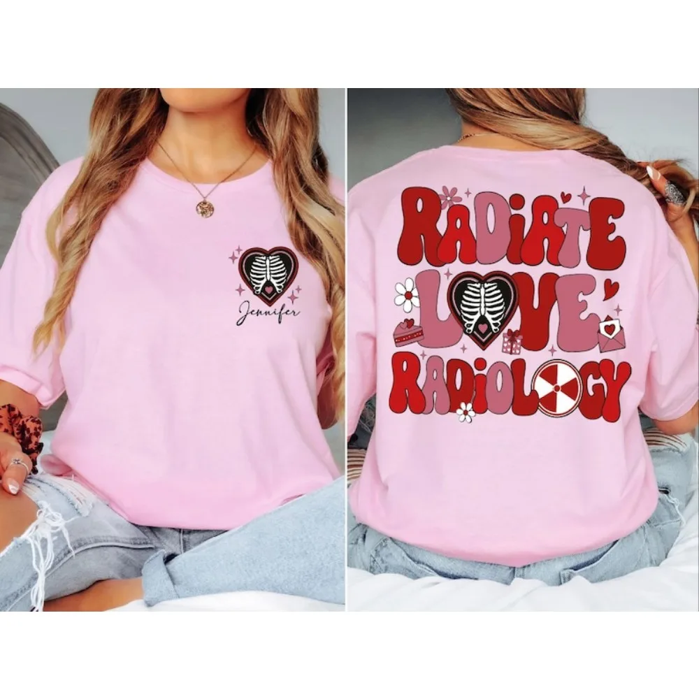 Radiate Love Radiology Valentine Shirt Radiology Tech Sweatshirt Rad Tech Valentine Tee Valentine's Day tops X-ray Tech T-Shirt