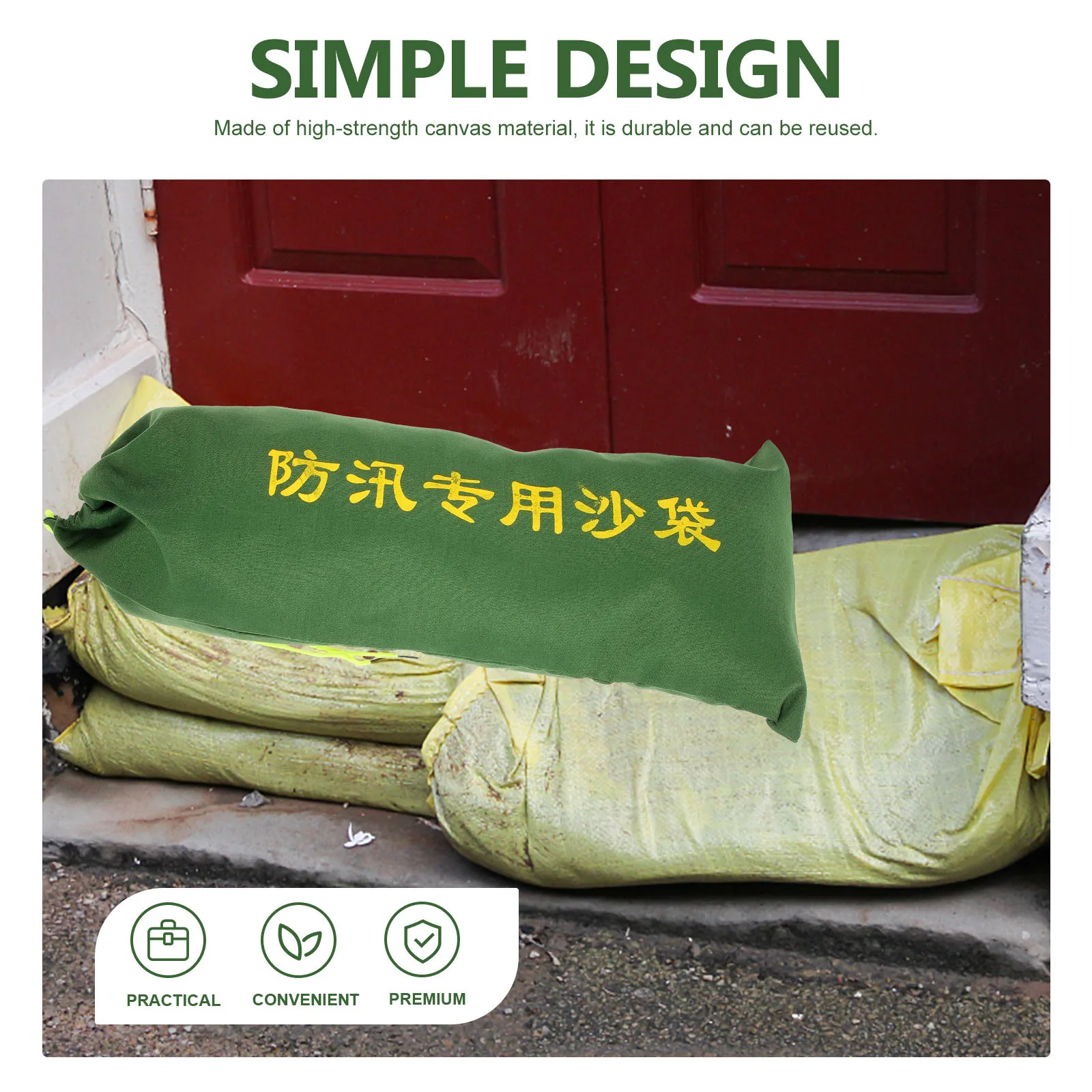 Bolsas de arena de protección contra inundaciones de alta resistencia, bolsas vacías reutilizables para huracanes, bolsas de arena para defensa al aire libre sin arena, 2 uds.