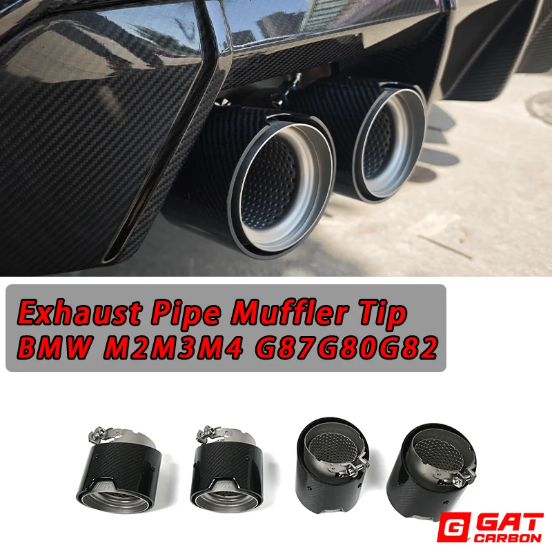 

Suitable for BMW M2 M3 M4 carbon fiber tailpipe G80 G81 G82 G83 G87 exhaust pipe muffler tip nozzle exhaust head 4 PCS