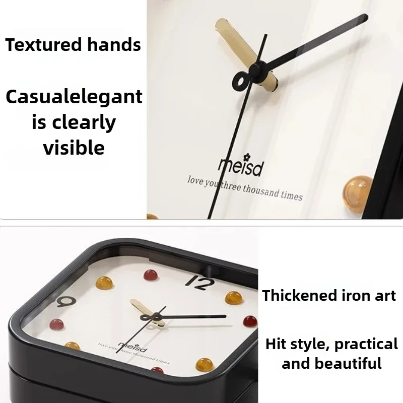 Living Room Corner Clocks Wall Mounted Double Sided Restaurant Wall Clocks Modern Noiseless Luxury Designer Clock Home Decor