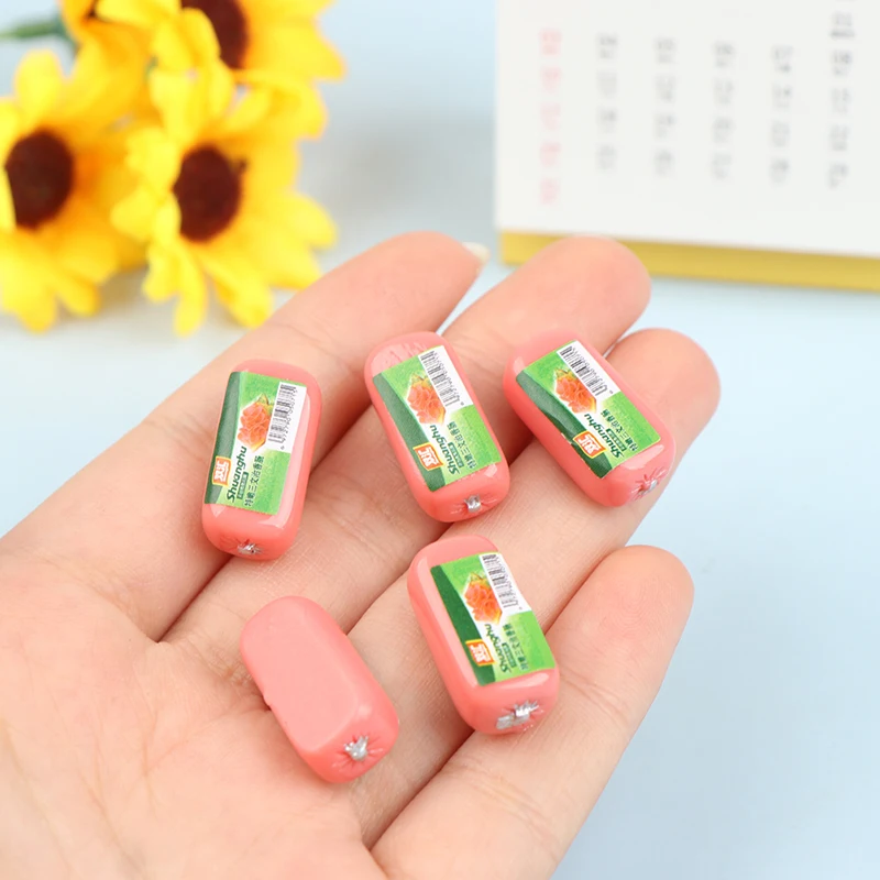 5pcs Dollhouse Miniature Simulation Ham Sausage Hot Dog Dachshund Model Kitchen Food Accessory For Doll House Decor Pretend Toys