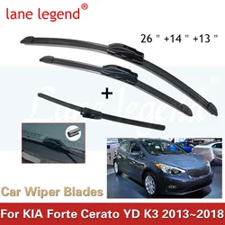 For KIA Forte Cerato YD K3 2013~2018 Front Rear Set Kit Wiper Blades Brushes Coupe Hatchback Cleaning Windows Auto Accessories