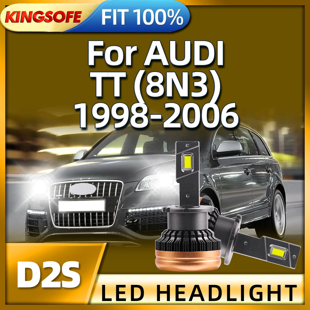 KINGSOFE Auto Led 6000K Car Headlights D2S Bulbs 130W Bright Lights For AUDI TT 8N3 1998 1999 2000 2001 2002 2003 2004 2005 2006