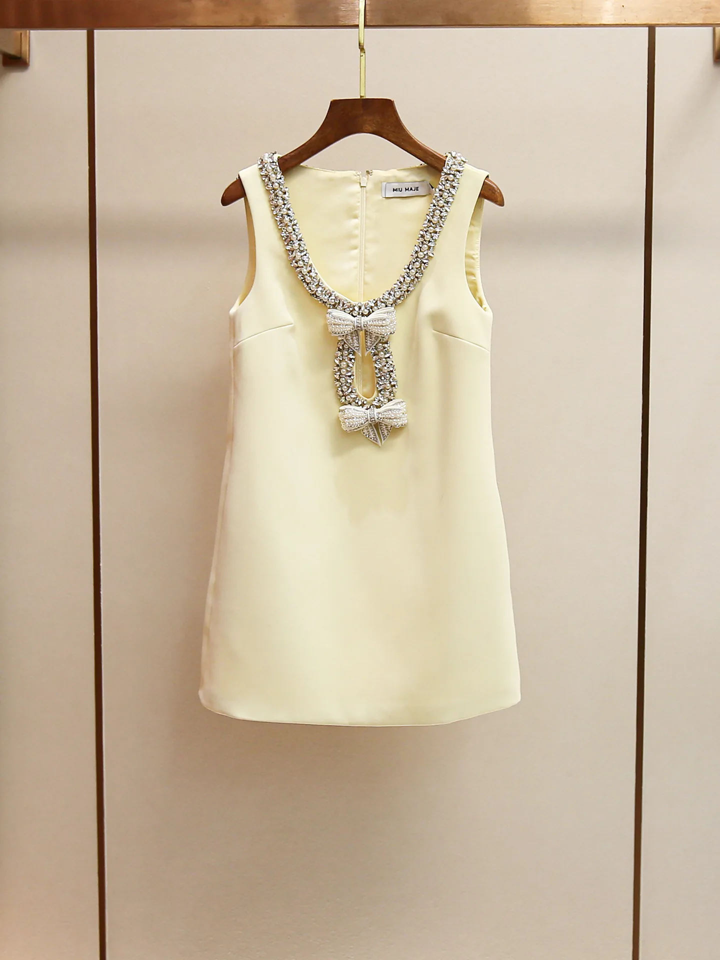 

New Spring/Summer Style Chic and Fresh Korean Elegant Rhinestone Beaded Bow Vest Dress robe soiree vetement femmes kleid traf