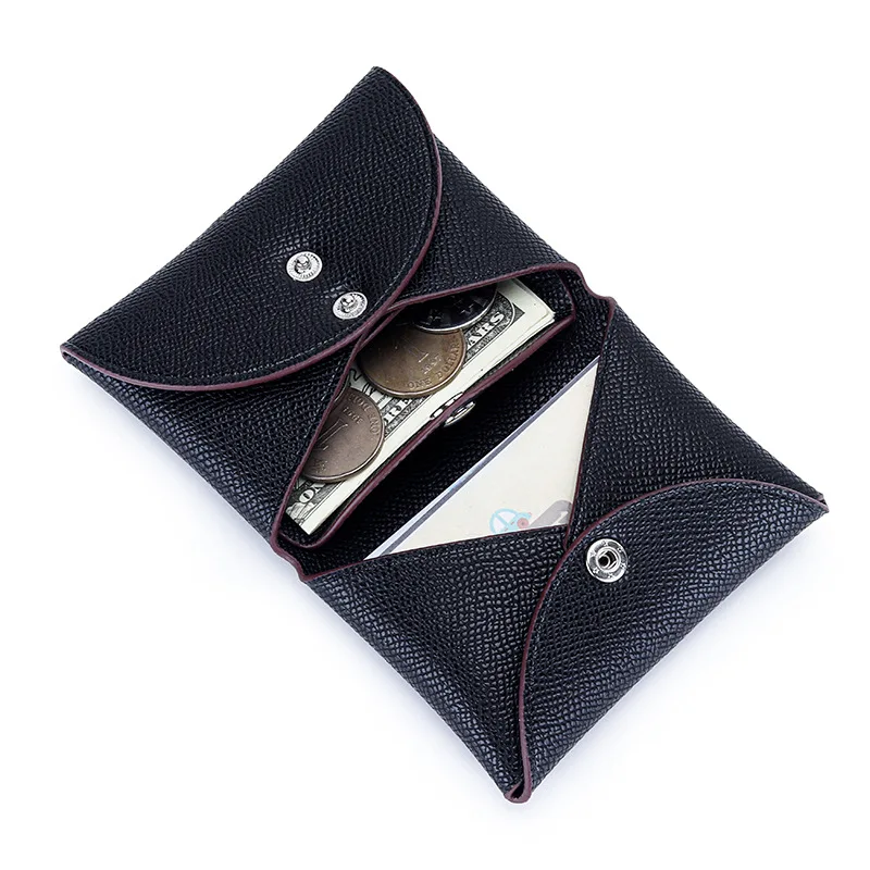 Genuine Leather Coin Pouch Change Holder Mini Snap Pocket Wallet for Men Women Luxury Designer Credit Card Holder Coin Purses