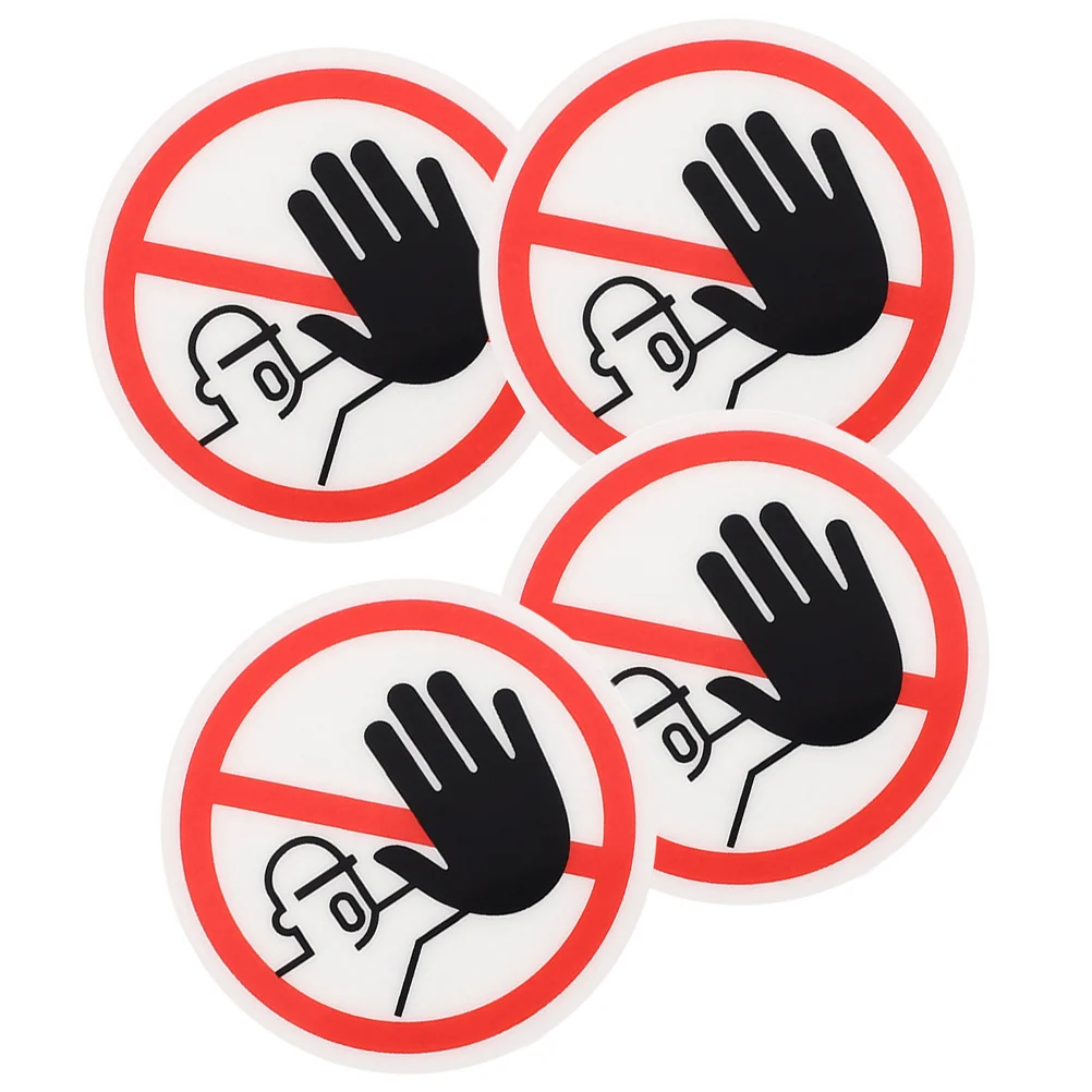 4Pcs Do Not Touch Warning Signs Self Adhesive Safety Labels Industrial Commercial No Touch Sign Stickers Security Sign