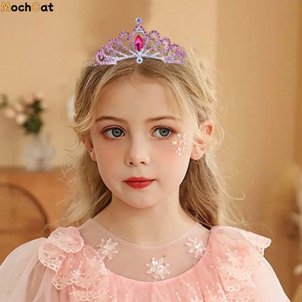 

Cosplay Pros Children Wedding Hair Accessories Crystal Crowns Princess Aisha Tiaras Rhinestone Hairpin Children Girls Hair Comb